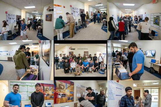 A collage of EE 310 students presenting their projects in Spring 2026, picture 1