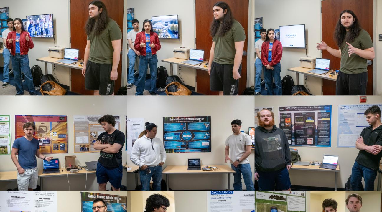 A collage of EE 310 students presenting their projects in Spring 2026, picture 3