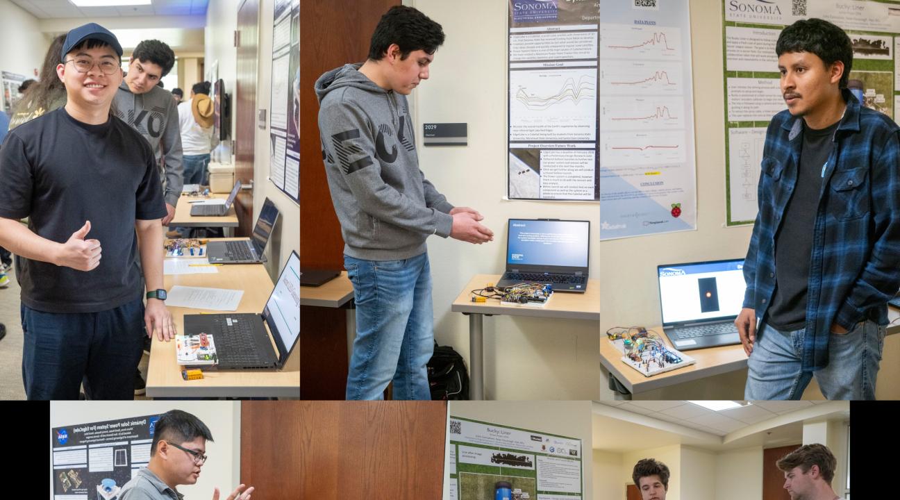 A collage of EE 310 students presenting their projects in Spring 2026, picture 4