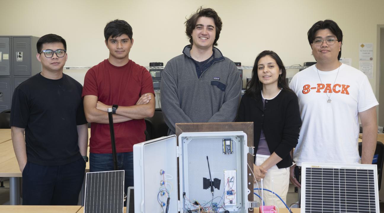 Picture of Students Involved in Copeland Creek Pedestrian Counter Project