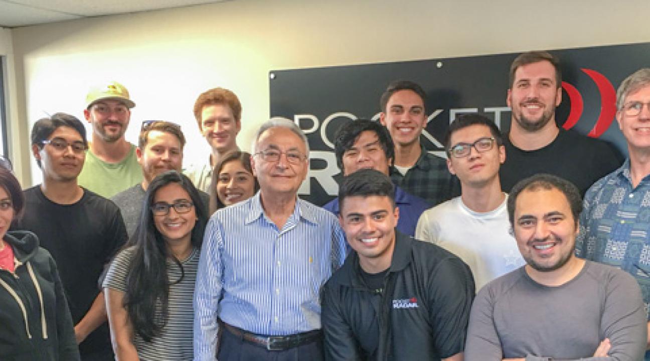 From left to right: Olivia Piazza, Jireh Alberto, Ian Furniss, Carter O'Neal Priyanka Khera, Craig McGovern, Taylor Plorin, Dr. Ali Kujoory, Mr. Michael Vargas, Edwin Tran, Brandon Barron, Hao Wu, Kenneth Kleinsmith, Dr. Mohamed Salem and Mr. Chris Stewar