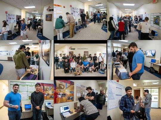 A collage of EE 310 students presenting their projects in Spring 2026, picture 1