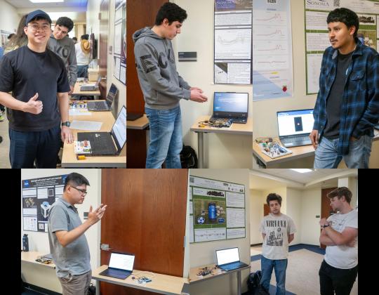 A collage of EE 310 students presenting their projects in Spring 2026, picture 4