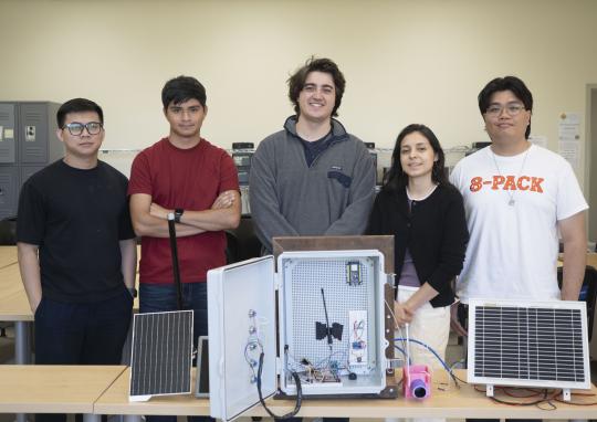 Picture of Students Involved in Copeland Creek Pedestrian Counter Project