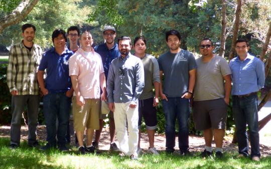 A group picture of students working on different projects in Summer 2017