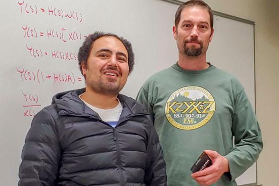Dr. Mohamed Salem on the left and Noah Mervine on the right