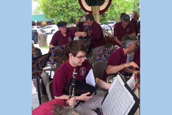 Gabriel Nicholson in a parade in Healdsburg