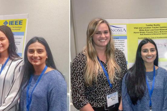 Left picture, from left to right: McKenzie Maher, Rob Rowlands, Alyssa Wright, Priyanka Khera and the picture on the right, from left to right: McKenzie Maher, Priyanka Khera, Alyssa Wright and Logan Lawrence