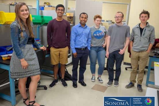 From left to right: Julia Pastis, Shreyes Kompali, Dr. Sudhir Shrestha, Casey Harold, Logan Lawrence and Ziven Posner