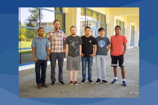 From left to right: Dr. Sudhir Shrestha, Gaven Haden Town, Logan Lawerence, Alexis Buenrostro, Anthony Arjona Pech and Vinay Nagappala
