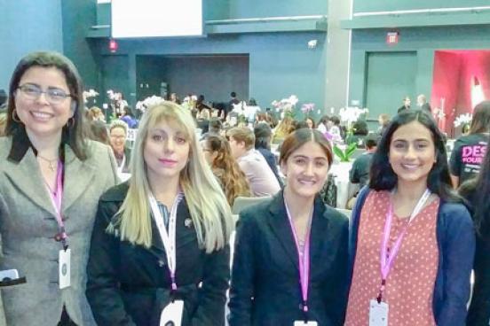 From left to right: Marguerite Williams, Grace Montenegro, Samantha Estock, Jadalynne Salyer, Priya Khera, Alyssa Wright and Dr. Sara Kassis