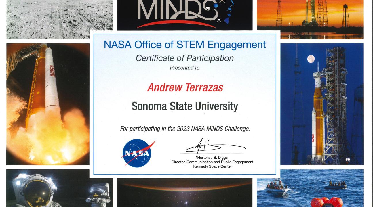 Image of Andrew Terrazas Certificate of Participation