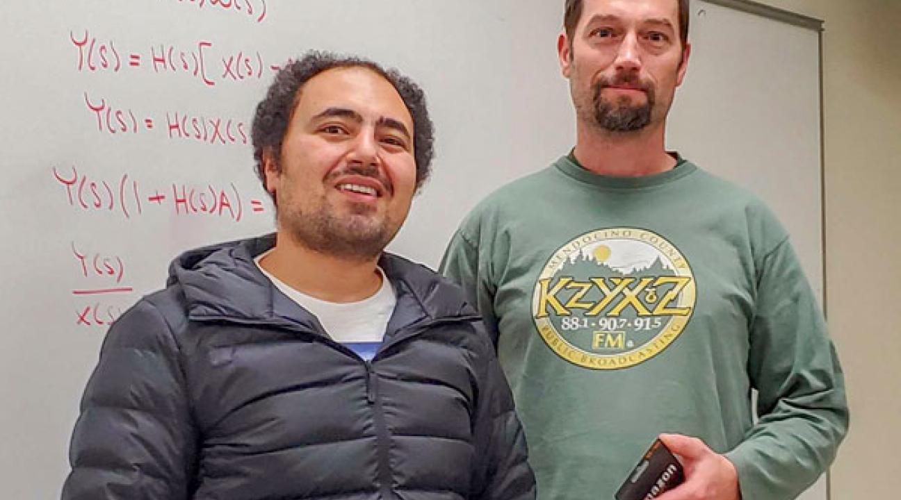 Dr. Mohamed Salem on the left and Noah Mervine on the right