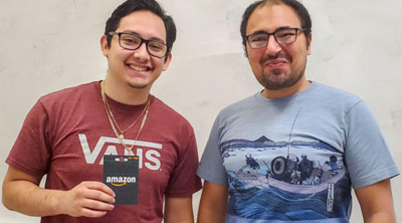 Adam Ortega on the left and Dr. Mohamed Salem on the right