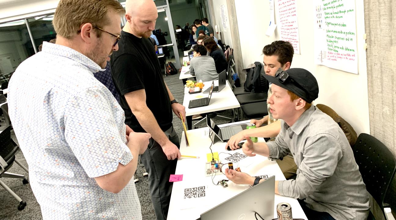 Participants showing their demos to the audience