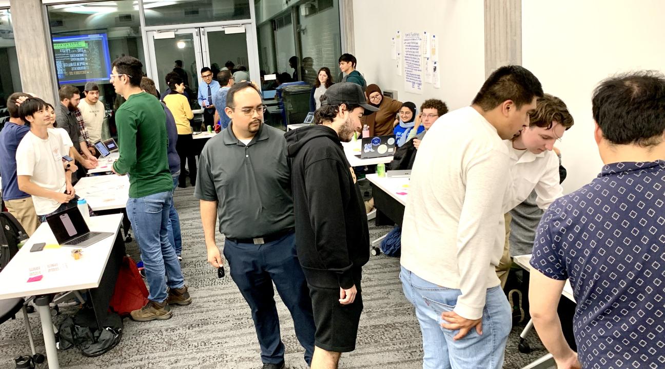 Participants showing their demos to the audience