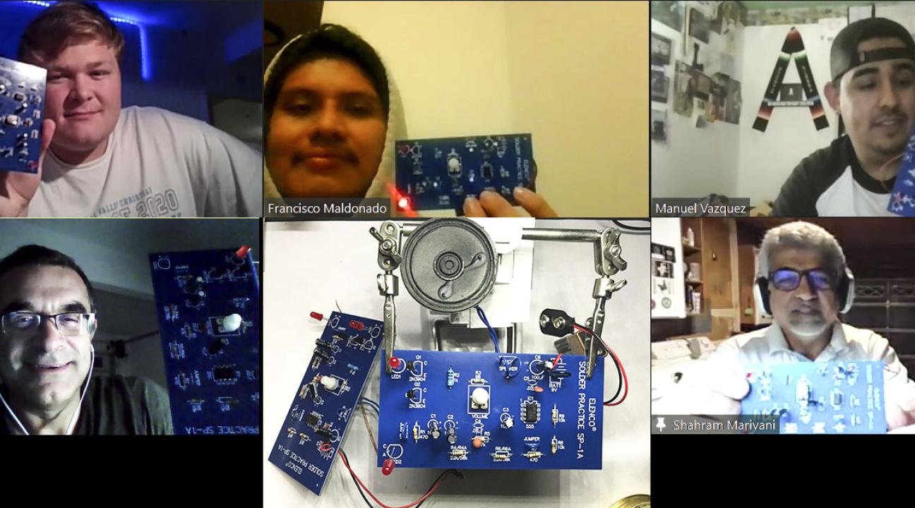 Some of participants with their finished boards