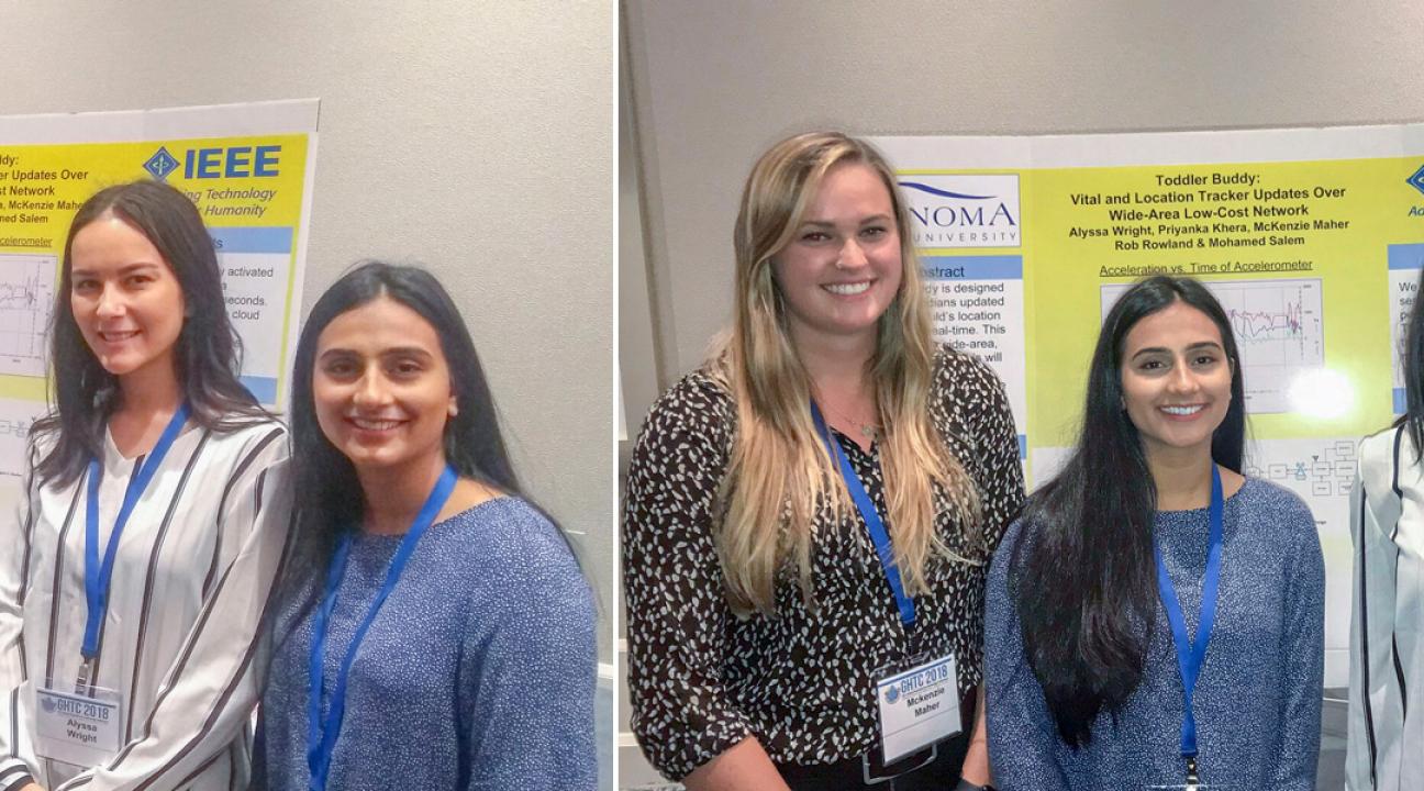 Left picture, from left to right: McKenzie Maher, Rob Rowlands, Alyssa Wright, Priyanka Khera and the picture on the right, from left to right: McKenzie Maher, Priyanka Khera, Alyssa Wright and Logan Lawrence