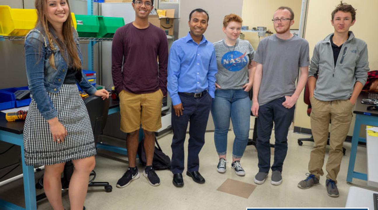 From left to right: Julia Pastis, Shreyes Kompali, Dr. Sudhir Shrestha, Casey Harold, Logan Lawrence and Ziven Posner