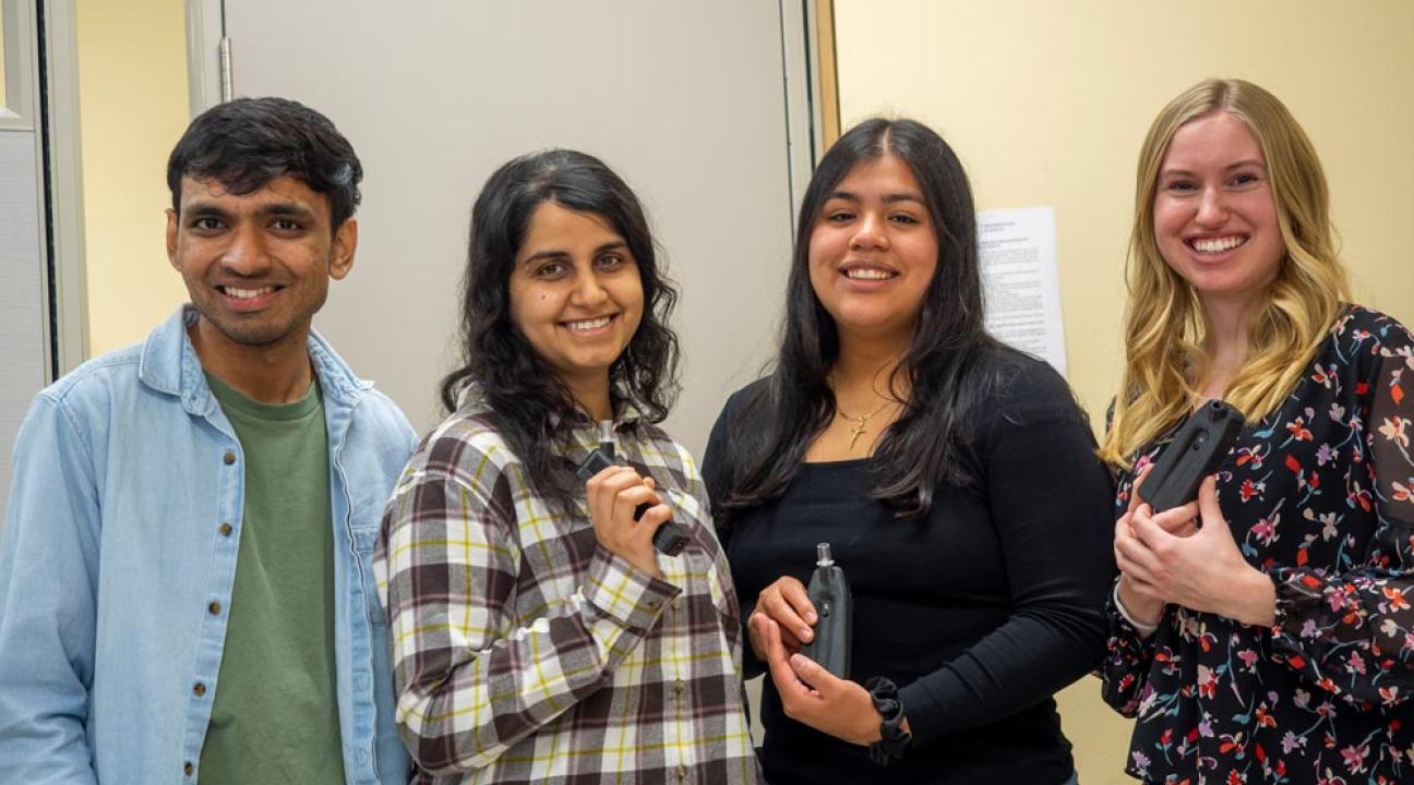 From left to right: Het Patel, Sokiyna Naser, Rubi Santiago Martinez and Anja Damazyn
