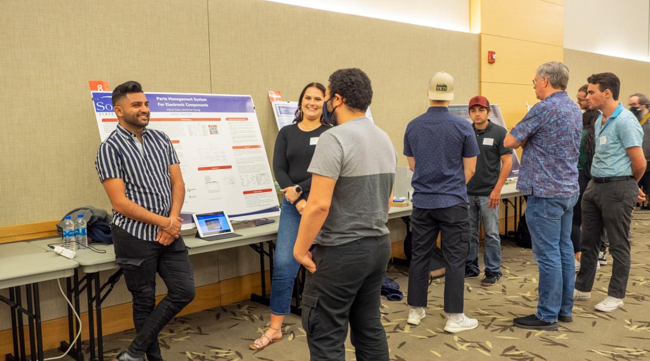 Engineering Students Presenting along with Dr. Mohamed Salem and Mr. Chris Stewart