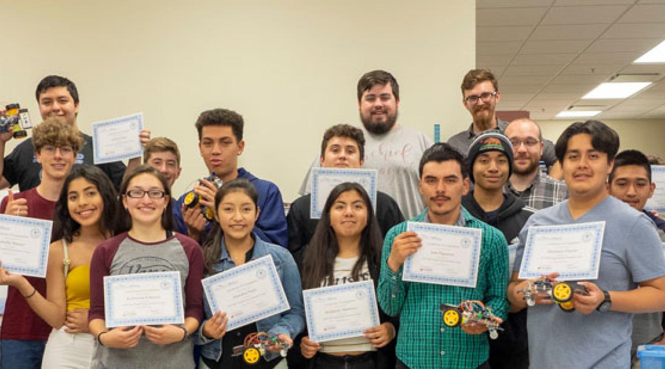  Summer Camp Participants (First Group) Along with Their Mentors and Faculty