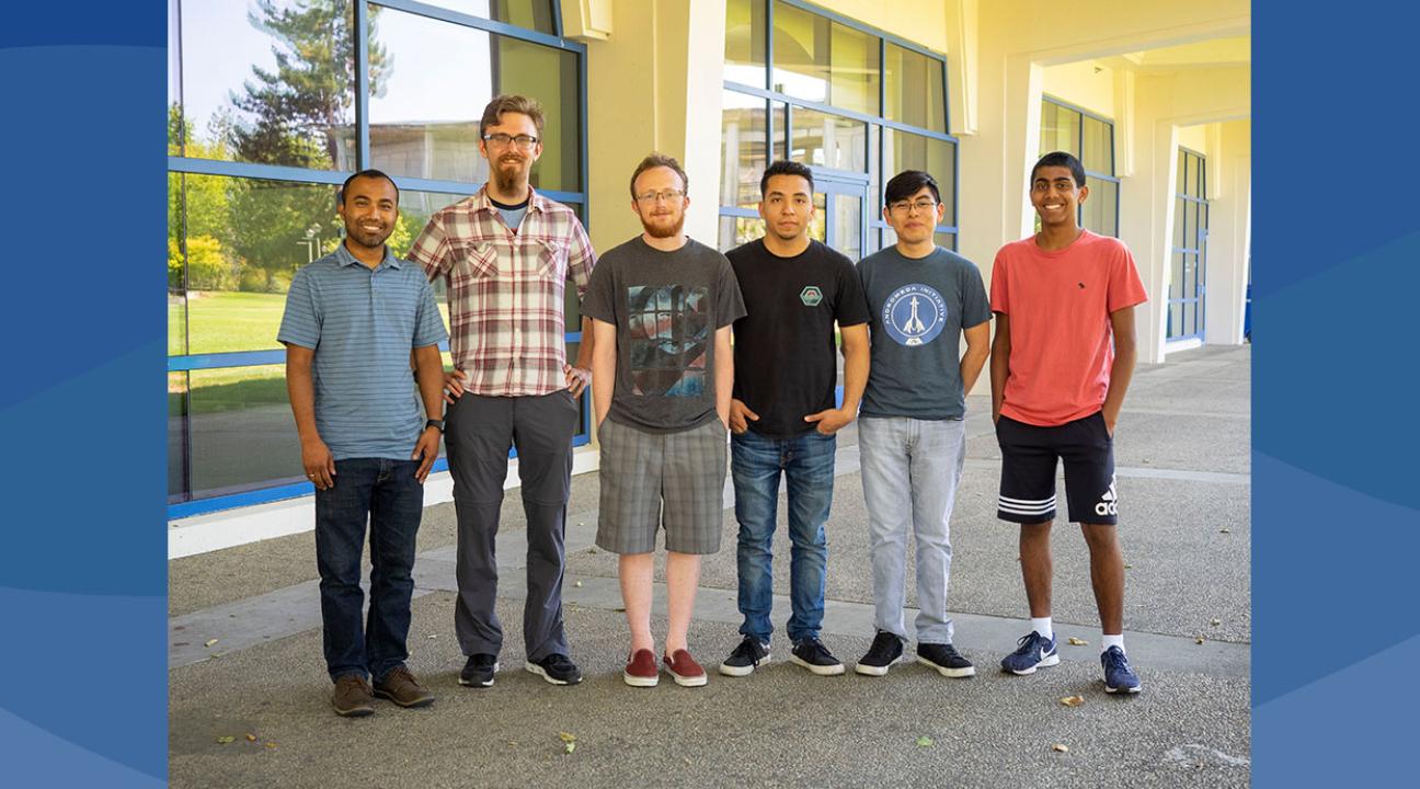 From left to right: Dr. Sudhir Shrestha, Gaven Haden Town, Logan Lawerence, Alexis Buenrostro, Anthony Arjona Pech and Vinay Nagappala
