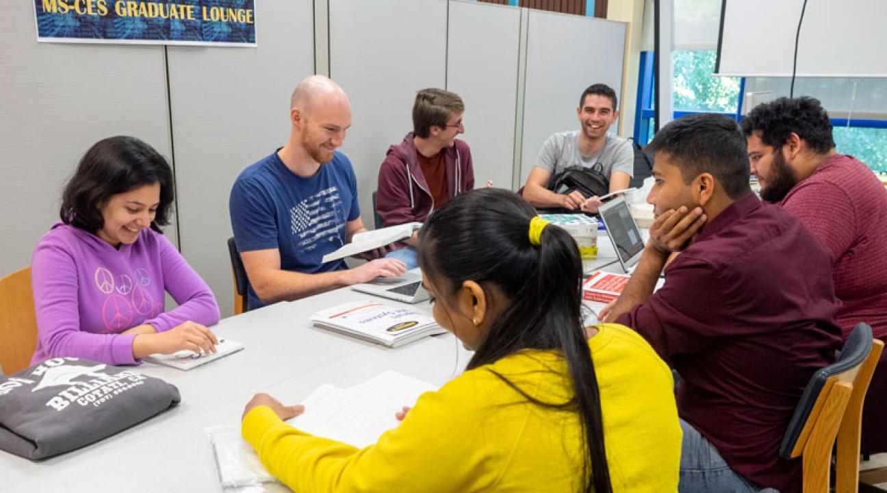 MS-ECE Students in Their Lounge