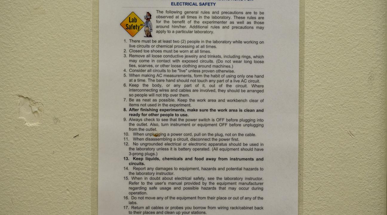 Laboratory Safety Rules