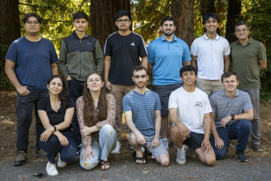 Pictured are Dr. Farid Farahmand and Dr. Roya Salek along with the students participating in the Summer Research Program