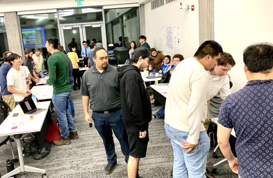 Participants showing their demos to the audience